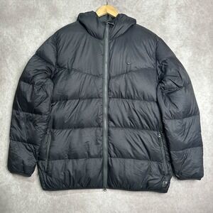 Vintage Nike Hooded Puffer Nylon Jacket 543709-010 Black XXL 2XL**flaw